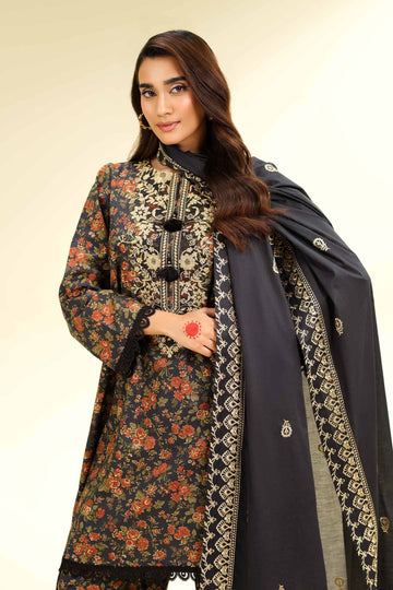 Nishat Linen 3 Piece - Printed Embroidered Suit - 42501356 Online Shopping